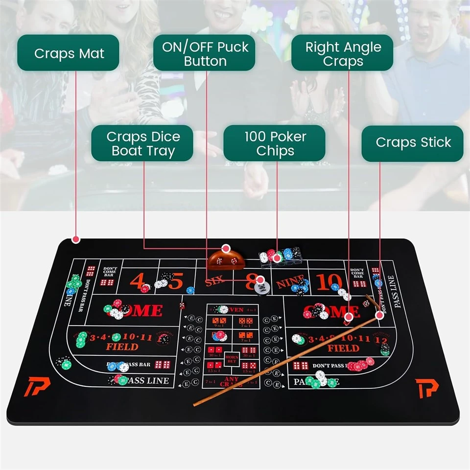 Craps Tabletop Game Set 35×70 Inch Layout Mat suppliers