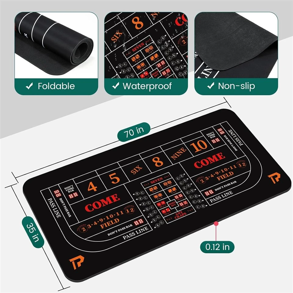 Craps Tabletop Game Set 35×70 Inch Layout Mat best